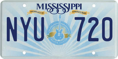 MS license plate NYU720