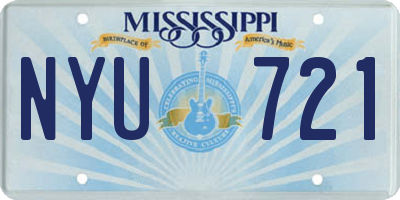 MS license plate NYU721