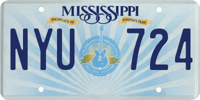 MS license plate NYU724
