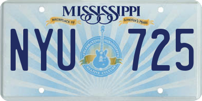 MS license plate NYU725