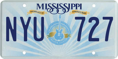 MS license plate NYU727