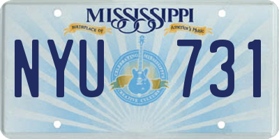 MS license plate NYU731