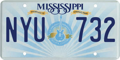 MS license plate NYU732