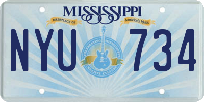 MS license plate NYU734