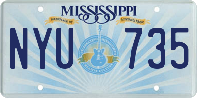 MS license plate NYU735