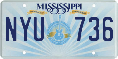 MS license plate NYU736