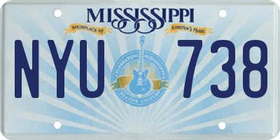 MS license plate NYU738