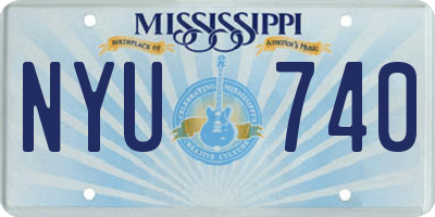 MS license plate NYU740