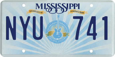 MS license plate NYU741