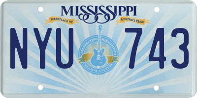 MS license plate NYU743