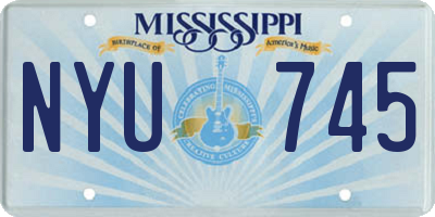 MS license plate NYU745