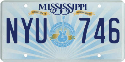 MS license plate NYU746