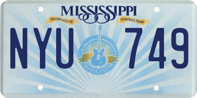 MS license plate NYU749