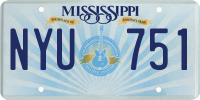 MS license plate NYU751