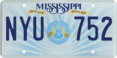 MS license plate NYU752