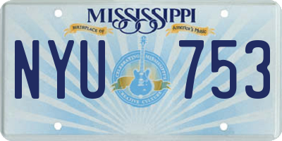 MS license plate NYU753