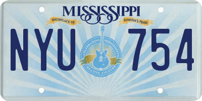 MS license plate NYU754