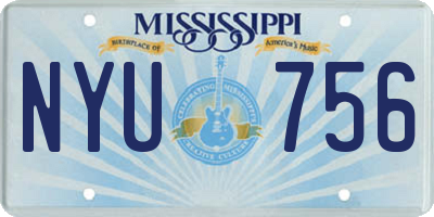 MS license plate NYU756