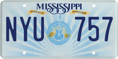 MS license plate NYU757