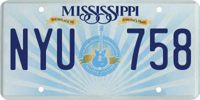 MS license plate NYU758