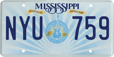 MS license plate NYU759
