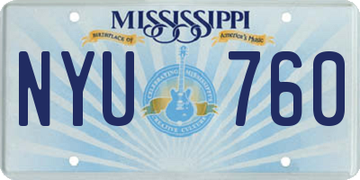 MS license plate NYU760