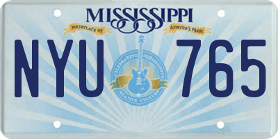 MS license plate NYU765