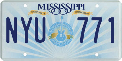 MS license plate NYU771