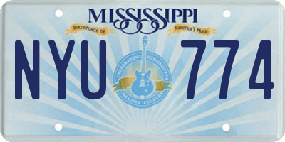 MS license plate NYU774