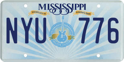 MS license plate NYU776