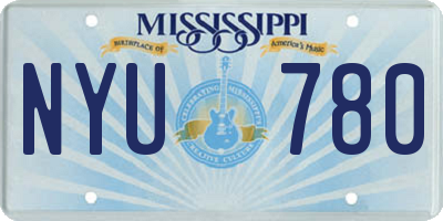 MS license plate NYU780