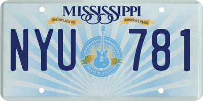 MS license plate NYU781