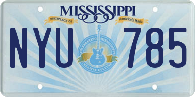 MS license plate NYU785