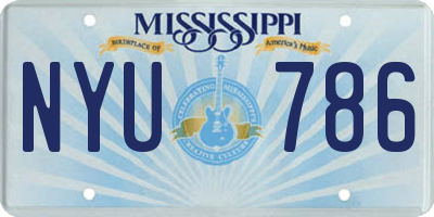 MS license plate NYU786