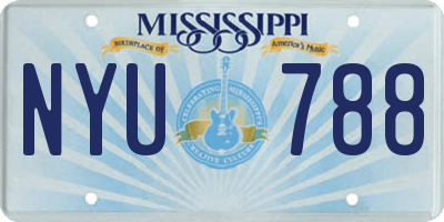 MS license plate NYU788