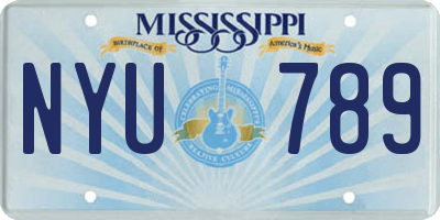 MS license plate NYU789