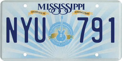 MS license plate NYU791