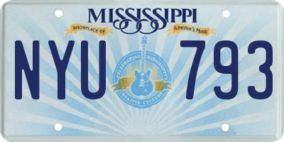 MS license plate NYU793