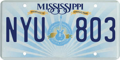 MS license plate NYU803