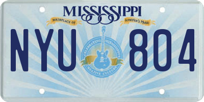 MS license plate NYU804