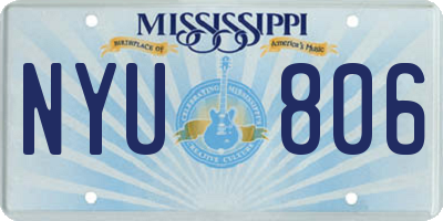MS license plate NYU806