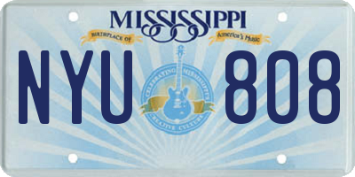 MS license plate NYU808