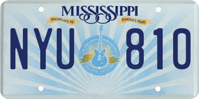MS license plate NYU810