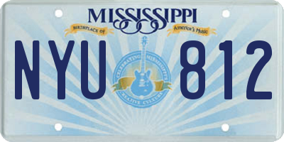 MS license plate NYU812