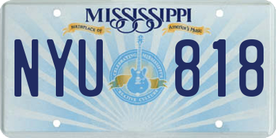 MS license plate NYU818