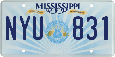 MS license plate NYU831