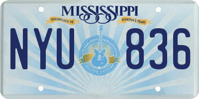 MS license plate NYU836
