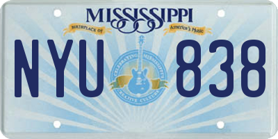 MS license plate NYU838