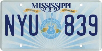 MS license plate NYU839
