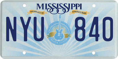 MS license plate NYU840